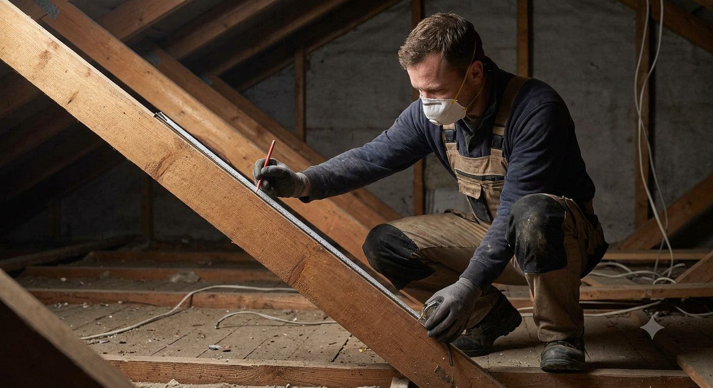 Measuring and marking the rafters