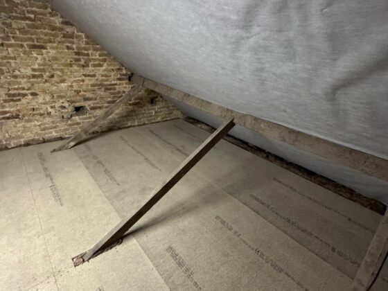 Boarded loft with the breather membrane left clear