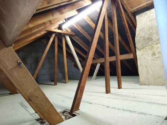 Raised loft boarding fitted over full-depth insulation