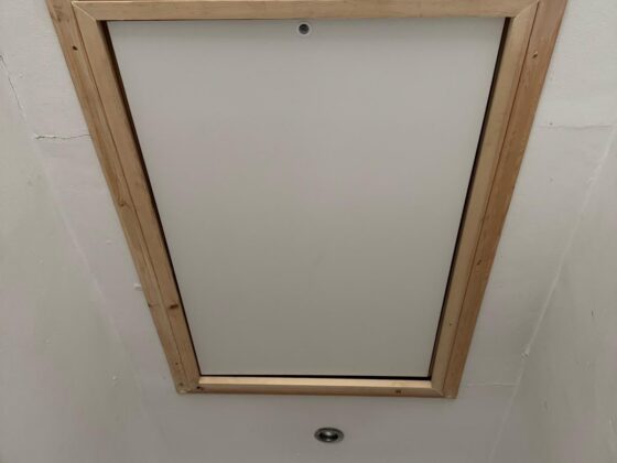 Insulated loft hatch finished flush with the ceiling