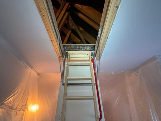 Loft ladder fitted and lowered onto the landing