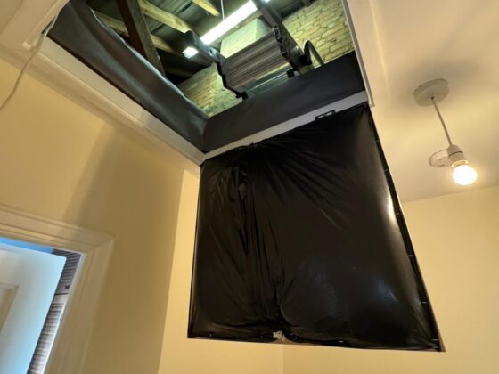 Loft ladder fitted and lowered onto the landing