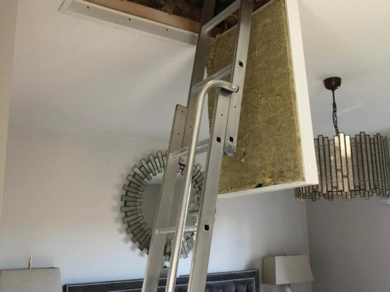 Loft ladder fitted and lowered onto the landing