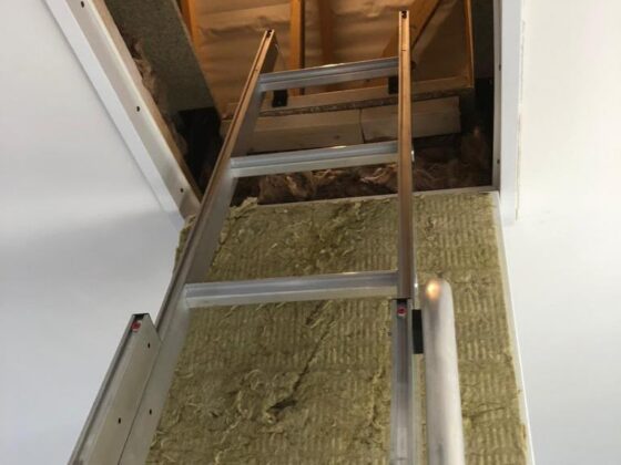 Loft ladder fitted and lowered onto the landing