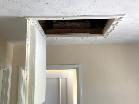 Loft ladder fitted and lowered onto the landing
