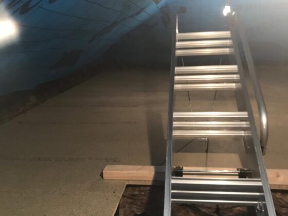 Loft ladder fitted and lowered onto the landing