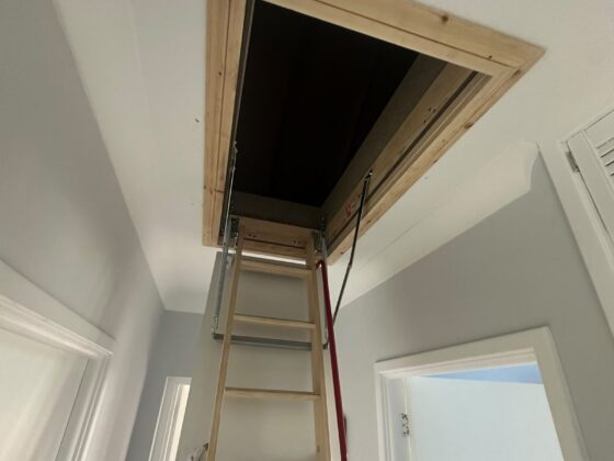 Loft ladder fitted and lowered onto the landing
