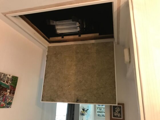 Loft ladder fitted and lowered onto the landing