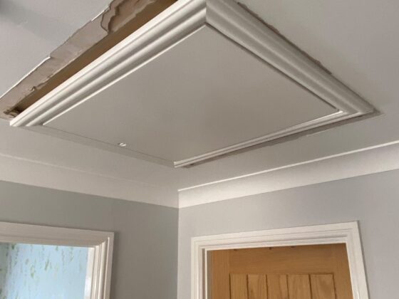 Insulated loft hatch finished flush with the ceiling