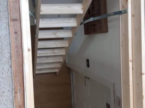 Loft ladder fitted and lowered onto the landing